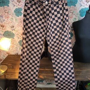 Forever 21 Black and Tan Checkered Pants